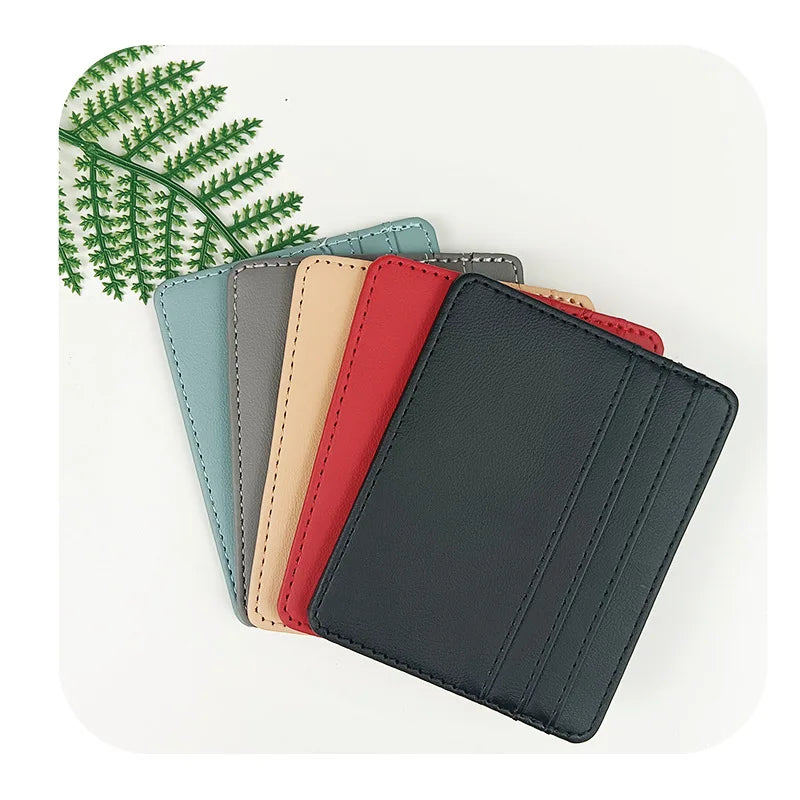 1Pc Pu Leather ID Card Holder Candy Color Bank Credit Card Box Multi Slot Slim Card Case Wallet Women Men Business Card Cover.