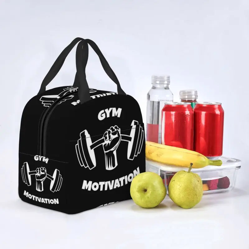 Gym Motivation 
Dumbbell Insulated Lunch Bag for Camping Travel Bodybuilding Leakproof Cooler Thermal Lunch Box Women Children.