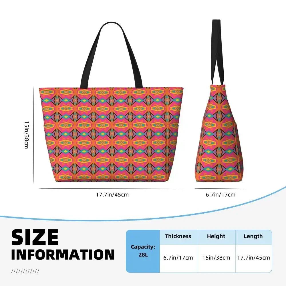 Custom African Kente Cloth Design Tote Bag for Women Large Capacity Traditional Africa Ethnic Ankara Beach Gym Travel Bags