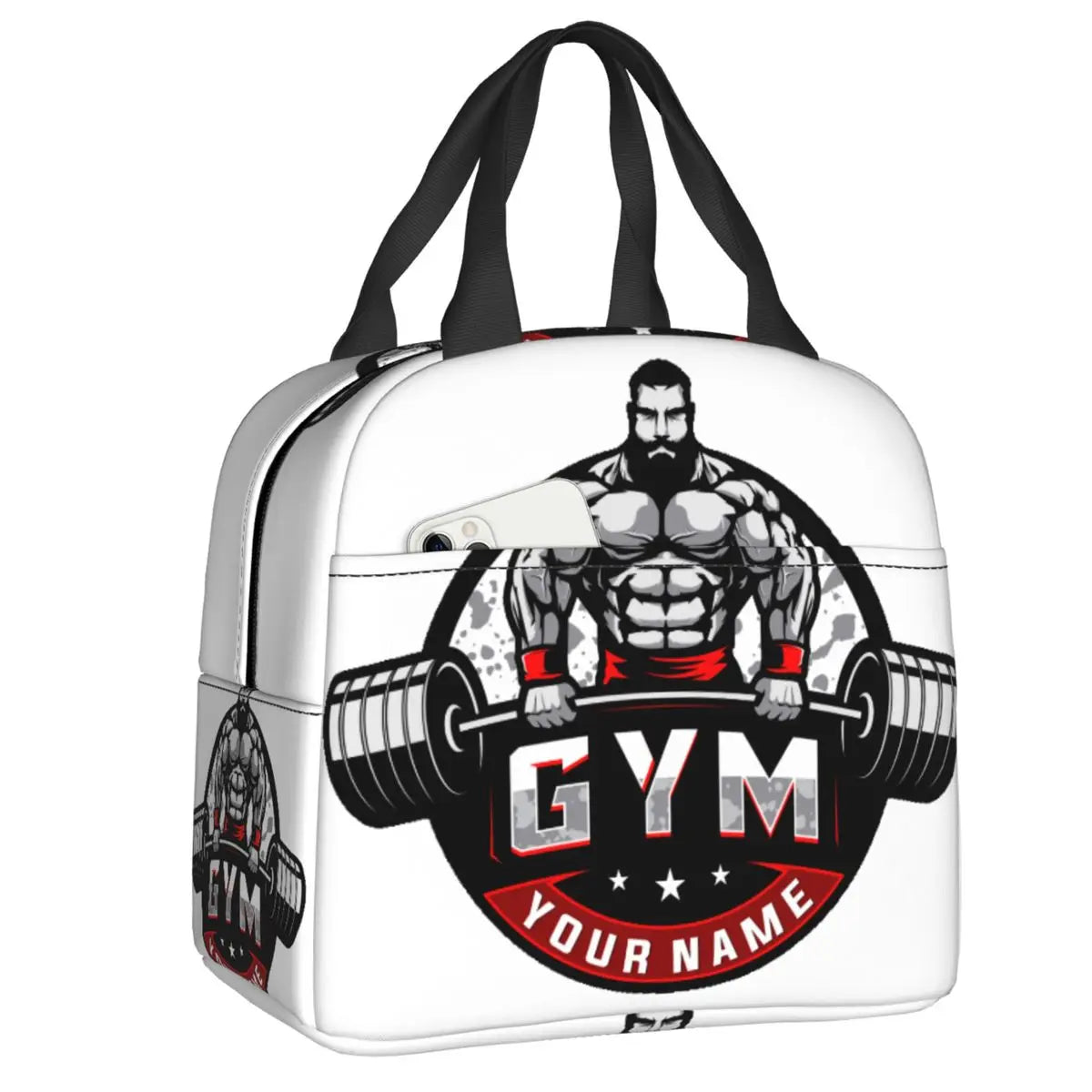 Powerhouse Gym Logo Portable Lunch Boxes Women Waterproof Bodybuilding Fitness Thermal Cooler Food Insulated Lunch Bag.