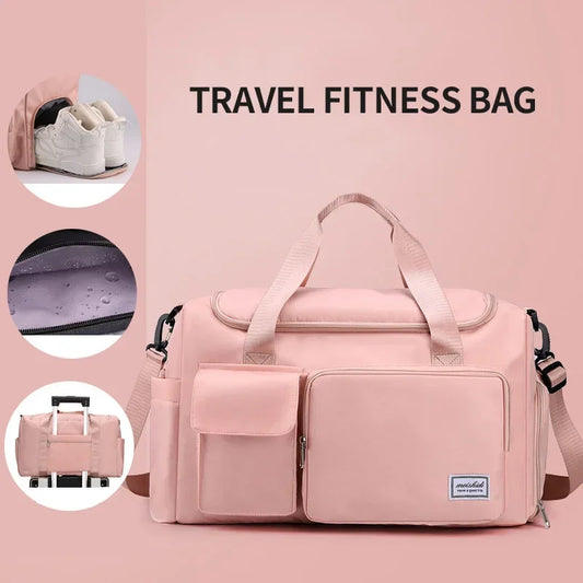 Womens travel bags, weekender carry on for women, sports Gym Bag, workout duffel bag, overnight shoulder Bag.