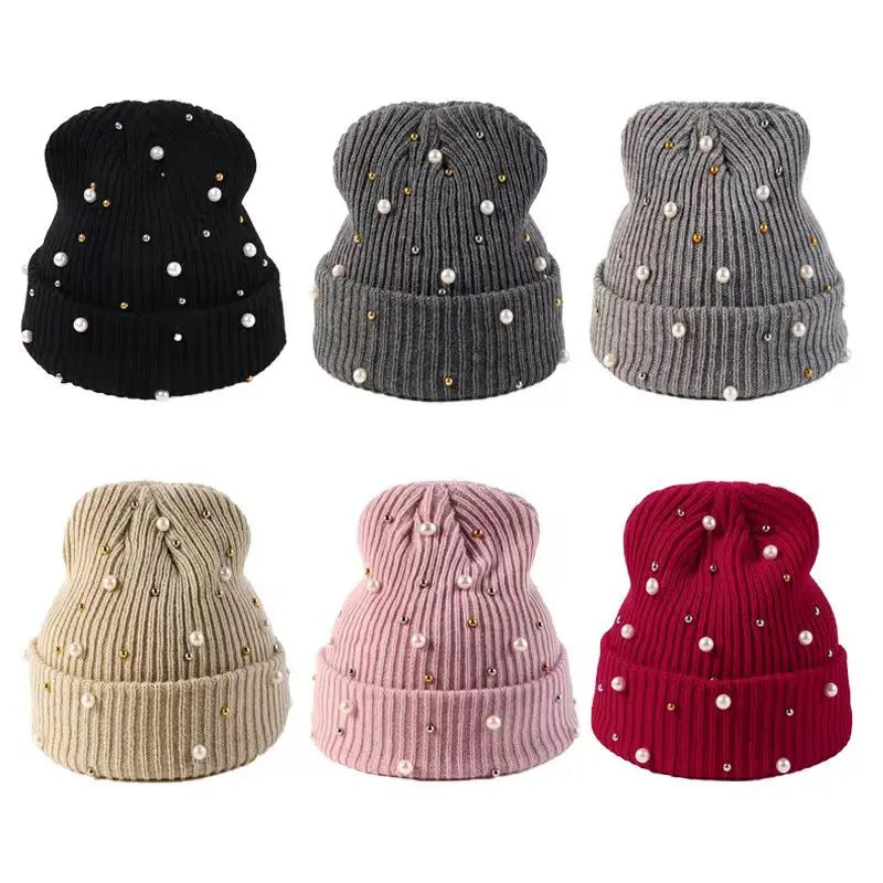 Women's Double Layer Warm Knitted Beanie for Outdoor Activities - Breathable Wool Ski Cap for Autumn and Winter Riding.