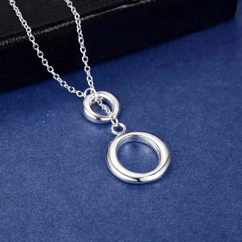 925 Sterling Silver Necklace Pendant Picture Frame Necklaces High Quality For Woman Wedding Engagement Fashion Jewelry Party.