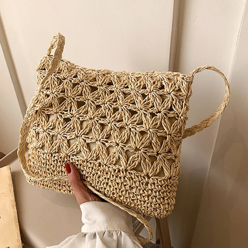 Small Fresh Crossbody Bag, Women's Bag, Straw Woven Shoulder Bag, Niche And Versatile Woven Bag, Simple And Fashionable Handbag