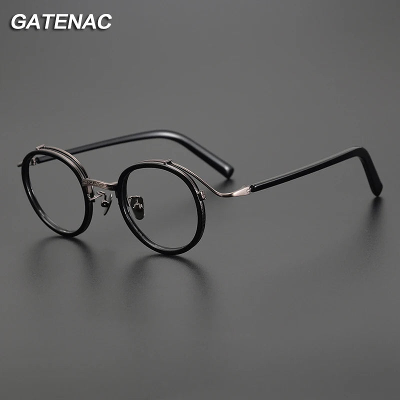 Luxury Handmade Acetate Round Glasses Frame for Men and Women - Retro Korean Designer Eyewear.