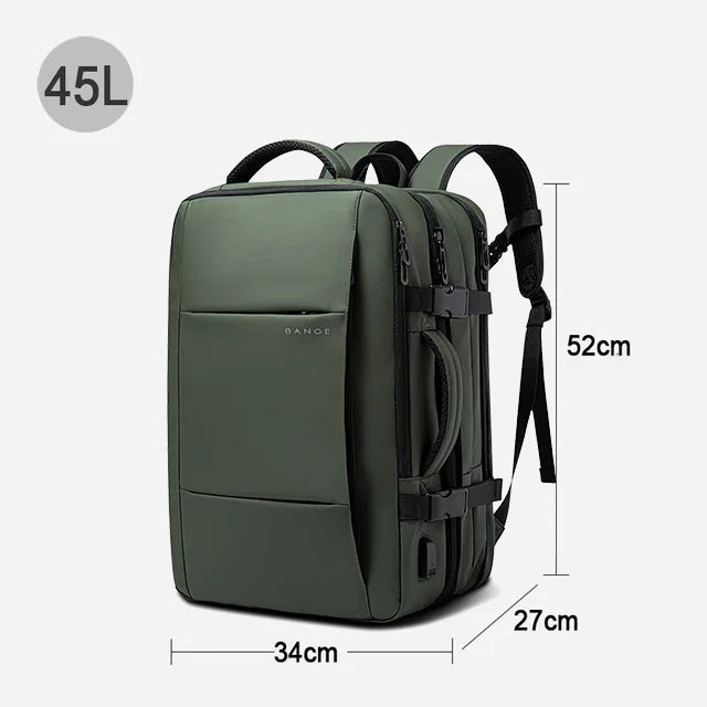 BANGE Travel Backpack Men Business Backpack School Expandable USB Bag Large Capacity 17.3 Laptop Waterproof Fashion Backpack.