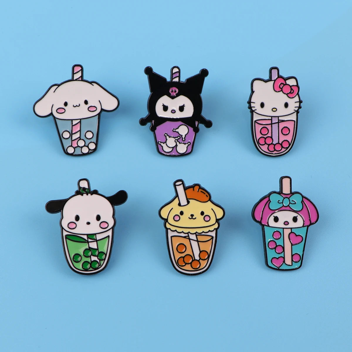 Bubble Tea Series Cartoon Enamel Pins Cute Angle Metal Brooch Clothes Backpack Lapel Badges Fashion Jewelry Accessories Gifts.