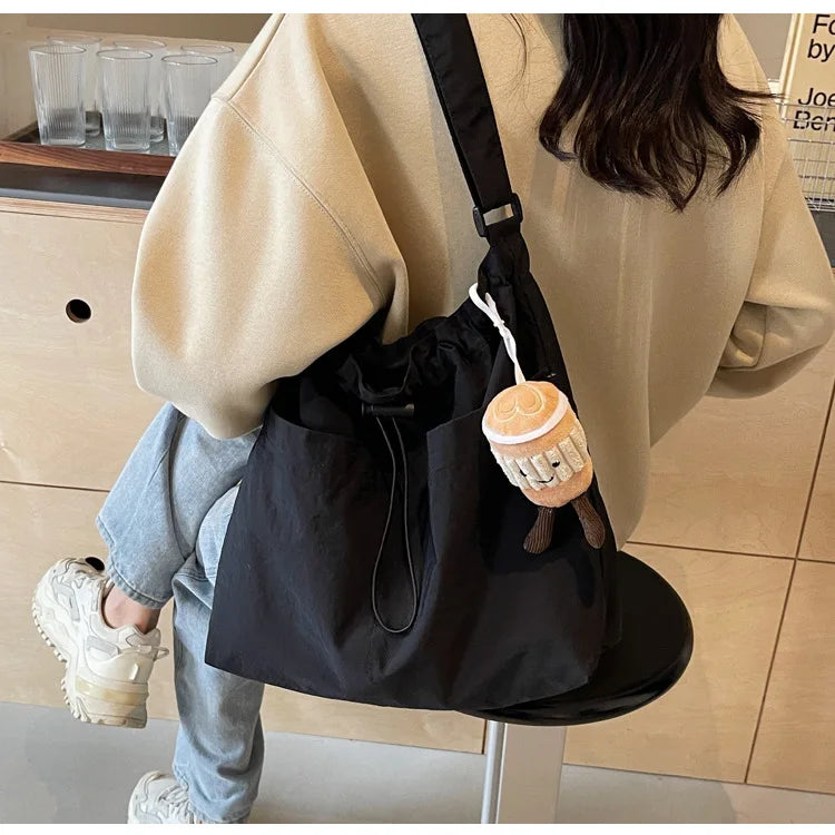 2024 New Nylon Shoulder Bag Fashionable Shrinkage Anti Wrinkle Crossbody Bag Lightweight Large Capacity Commuter Women Tote Bag