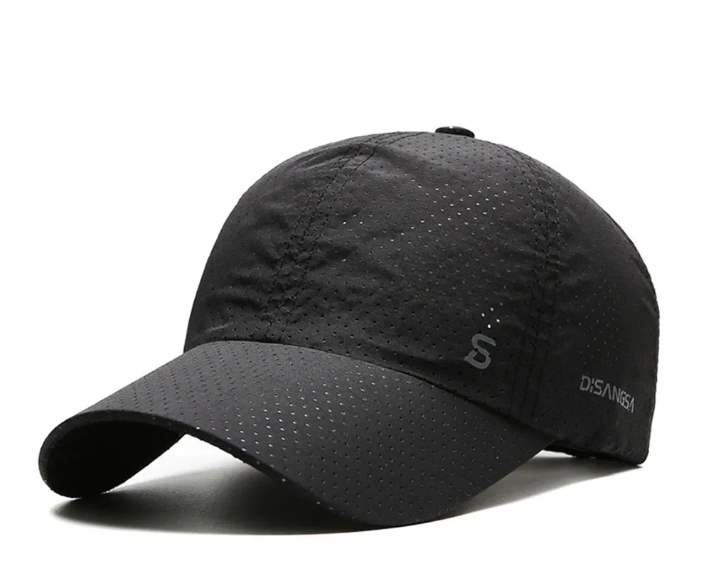 Unisex Quick-Dry Mesh Baseball Cap - Adjustable Breathable Sun Visor for Summer Fishing and Outdoor Activities.