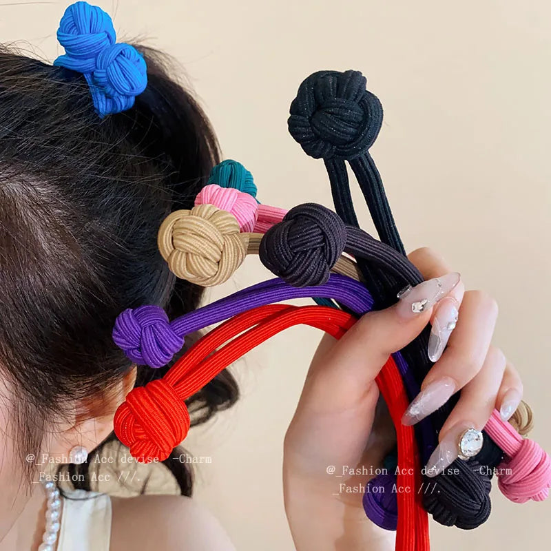 Vibrant Double Knot Bow Hair Scrunchies - Elastic Hair Bands for Women - Stylish Ponytail Holders and Accessories