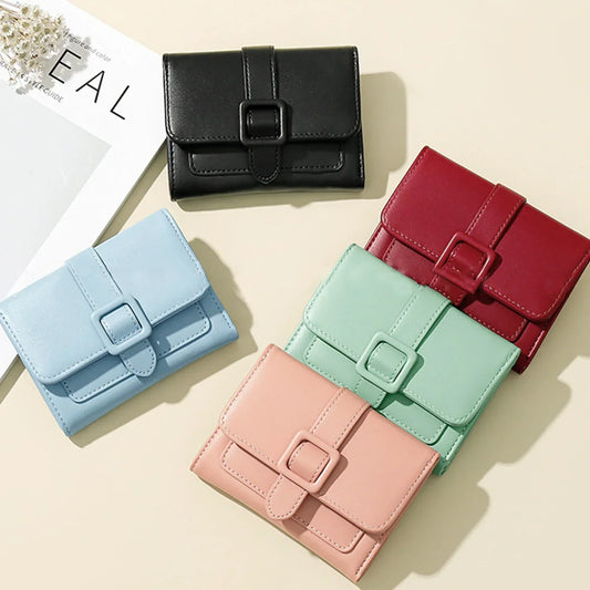 Candy Color Small Wallets PU Leather Coin Pures Ladies Card Holder Mini New Design Standard Short Purses for Women Solid Purses.