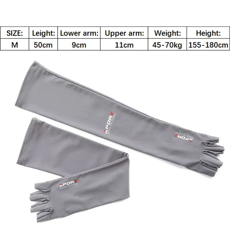 UV Protection Sports Arm Sleeves for Cycling, Running, Fishing & Climbing - Ice Cool Outdoor Gear with 5-Finger Cuff.