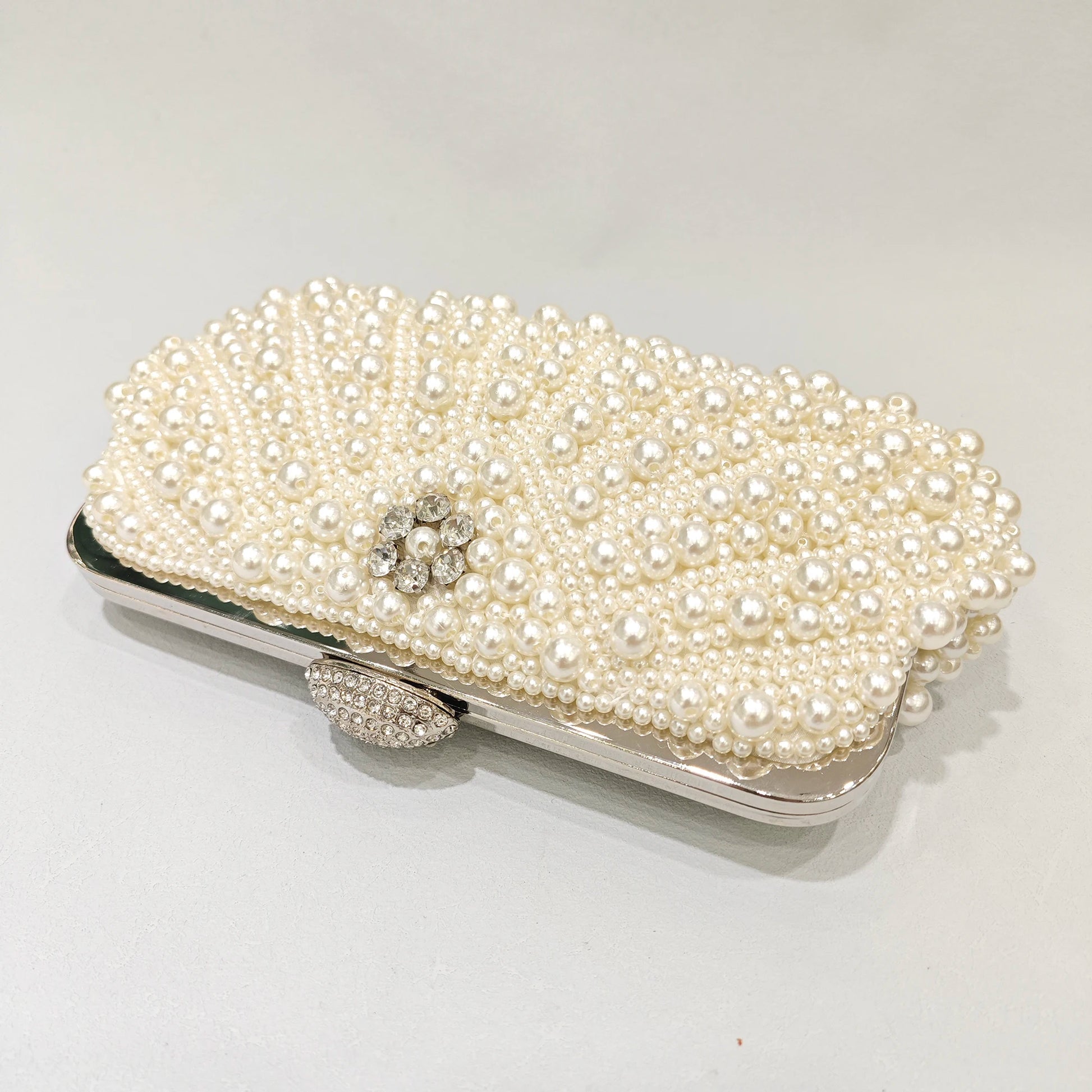 JXL Pearls Tassels Handbag Purse Clutch For Woman Luxury Beaded Evening Dresses Bags.