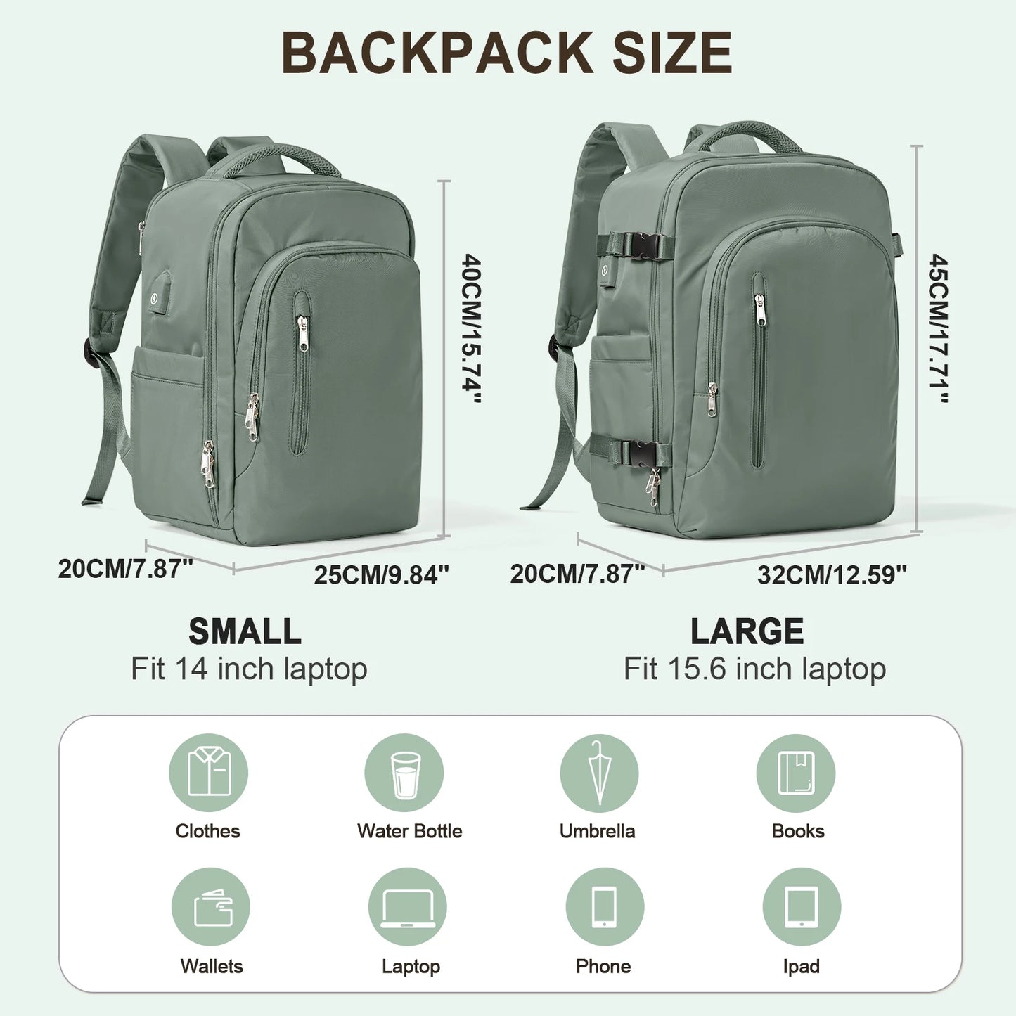 Laptop Bag Travel Backpack for Women Large Capacity Easyjet Carry-Ons 45x36x20 Backpack Ryanair 40x20x25, Men's Cabin Backpack.