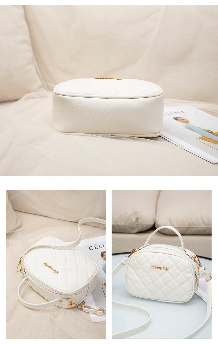 2023 New Elegant Rhombus Shell Bag Fashion Simple Embroidered Shoulder Messenger Bag Handbag