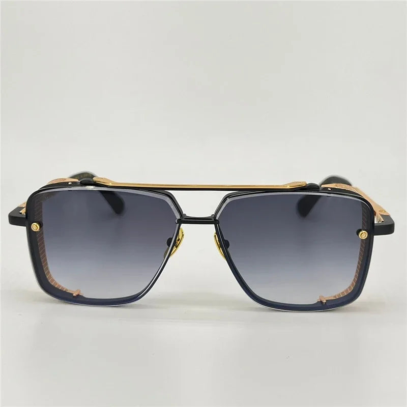 LIMTED EDITION M Six Men's Vintage Metal Sunglasses with Frameless UV 400 Lens - Stylish Square Design.