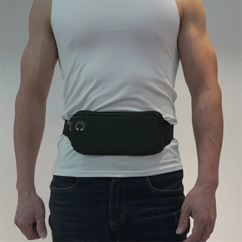 Sports Fanny Pack Belt Bag Women Men Running Waist Bag Phone Black Gym Bags Running Accessories.