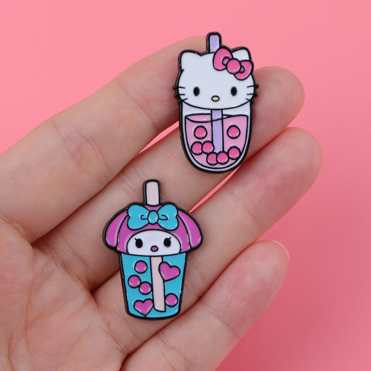 Bubble Tea Series Cartoon Enamel Pins Cute Angle Metal Brooch Clothes Backpack Lapel Badges Fashion Jewelry Accessories Gifts.