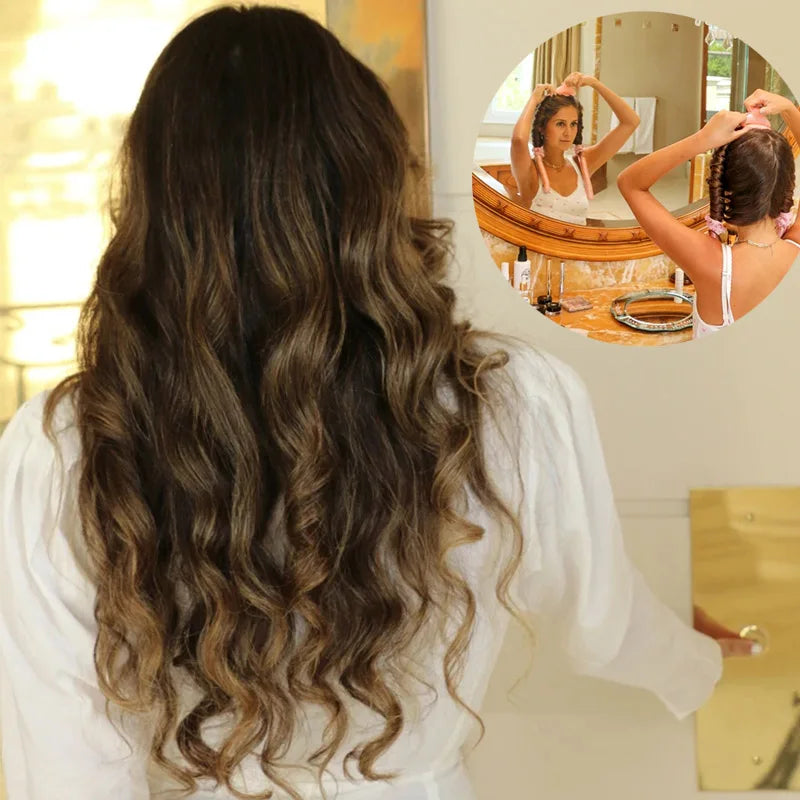 Fashionable Heatless Curling Headband for Soft, Shiny Curls - Multi-functional Hair Styling Tool.