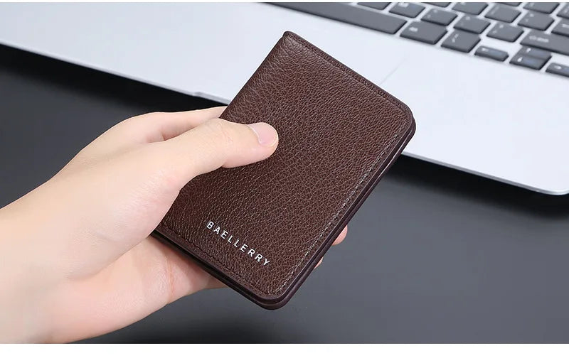 Slim Folding Wallet Men Soft Leather Card Wallet Mini Credit Card Holders Wallet Thin Card Purse Small Bags for Women Men Wallet - Elevate Your Body