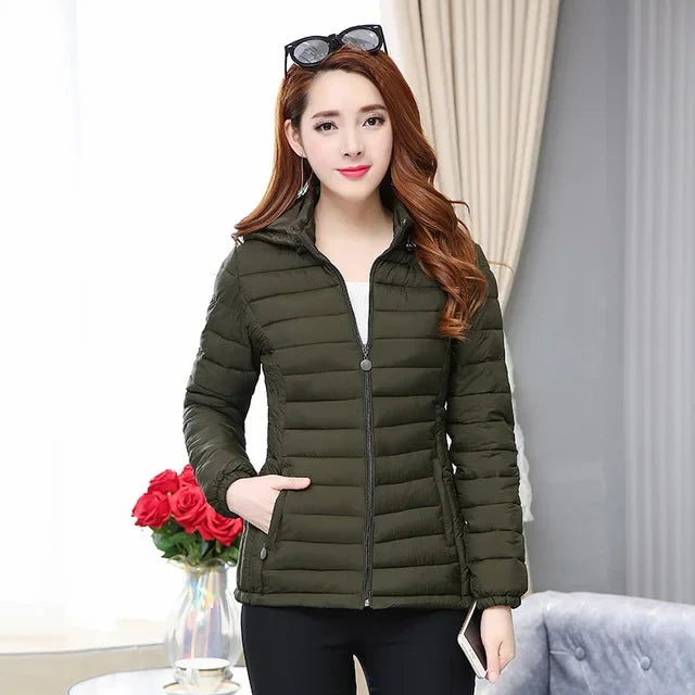 Winter Jackets for Women Cotton Padded Ultralight Coat Women's Parkas Lady Winter Thickened Slim Warm Jacket Female Hooded Parka.