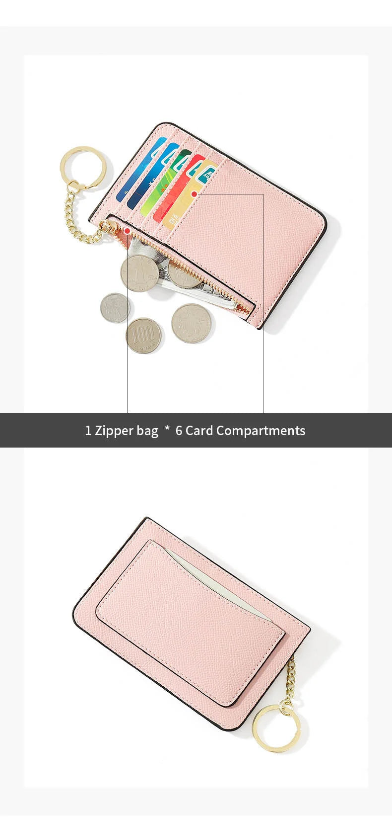 Monogrammed Women Multi Pocket Card Holder Super Thin Small Wallet PU Leather Mini Business Credit Card Case Ladies Coin Purse.