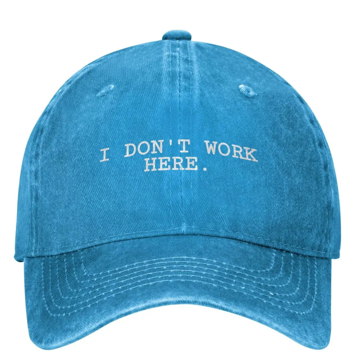 I DON'T WORK HERE Funny Trucker Hat - Unisex Casual Baseball Cap for Teens, Perfect for Summer Outdoor Activities.