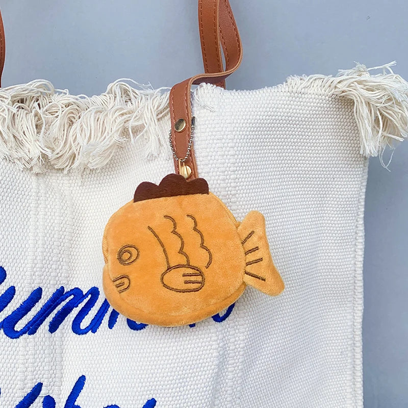 New Japan Cute Plush Snapper Fish Doll Coin Purse Wristlet Bag Cartoon Wallet Mini Zipper Girl Coin Wallet Cable Headset Bag` - Elevate Your Body