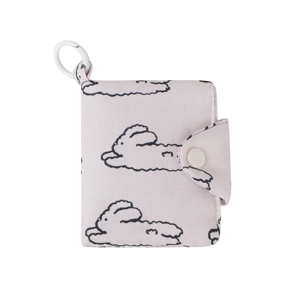 Ins Korean Cute Flower Rabbit Multi-layer Coin Purse Student Simple Card Bag Headphone Data Cable Storage Bag Backpack Pendant.