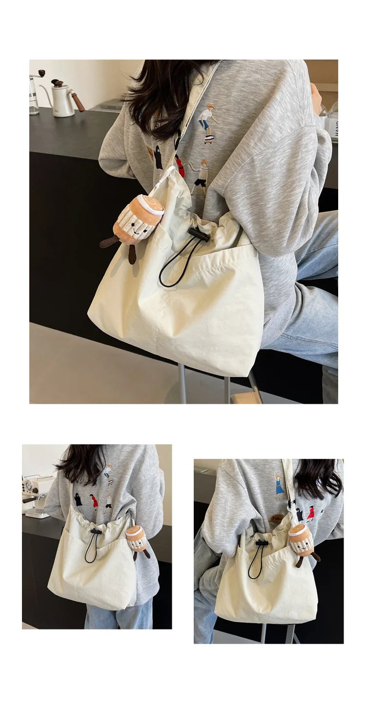 2024 New Nylon Shoulder Bag Fashionable Shrinkage Anti Wrinkle Crossbody Bag Lightweight Large Capacity Commuter Women Tote Bag