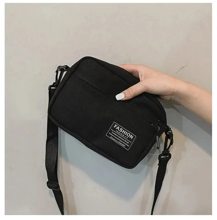 Casual Women Waist Packs Canvas Fashion Coin Purse Multifunctional Small Crossbody Bag for Women Short Wallet Sport Chest Bag.