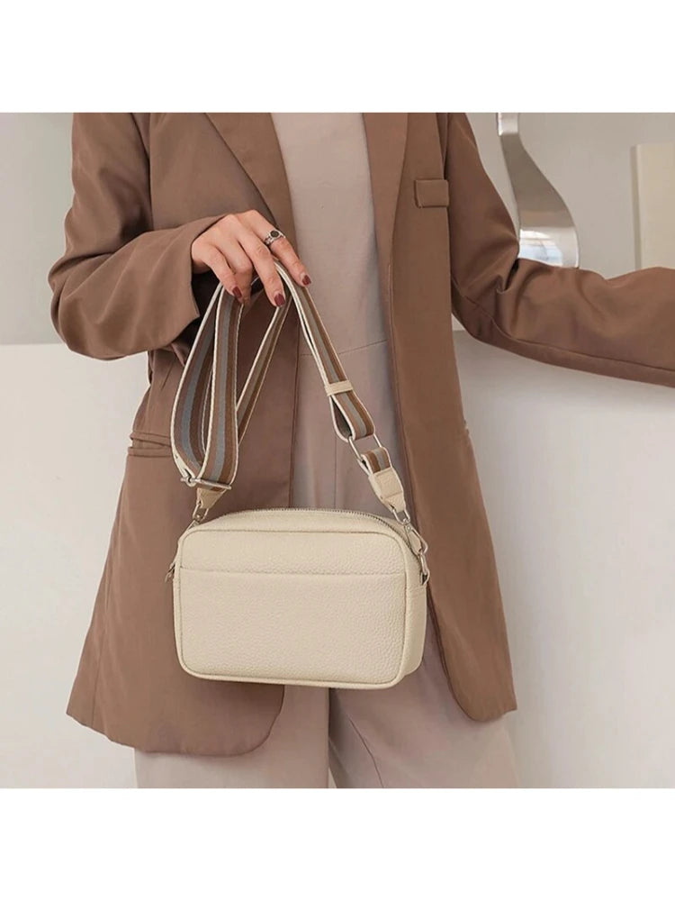 Cross Border Hot Selling Women's Bags For Spring And Summer 2024, New Small Square Bags With Wide Shoulder Straps, Single Should.