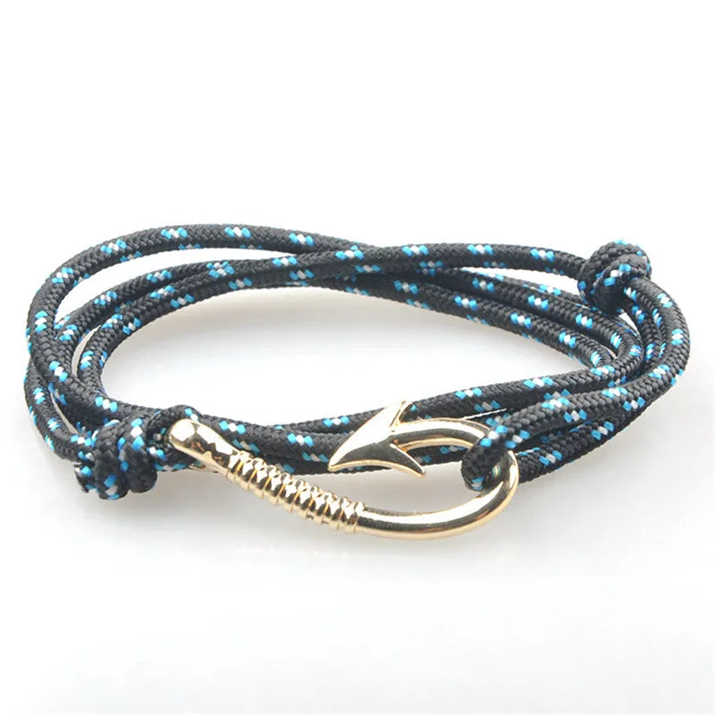 Clearance Sale Viking Hook Buckle Braided Rope Chain Bracelet Alloy Multilayer Bracelets Homme for Men Hands Jewelry Gift.