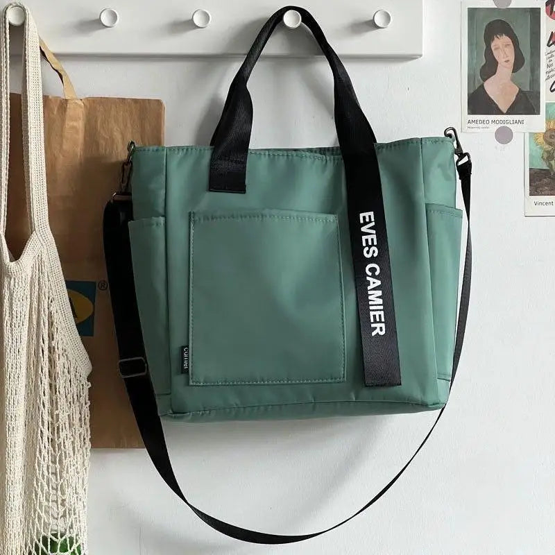 New Casual Tote Large Capacity Shoulder Bag Nylon Waterproof Canvas Handbag Simple Fashion Messenger Bags For Schoolgirl.