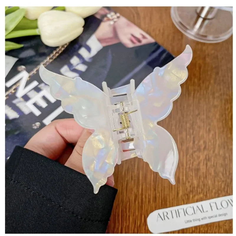 Chic French-Inspired Mermaid Butterfly Hair Claw Clip for Women - Stylish Imitation Vinegar Design