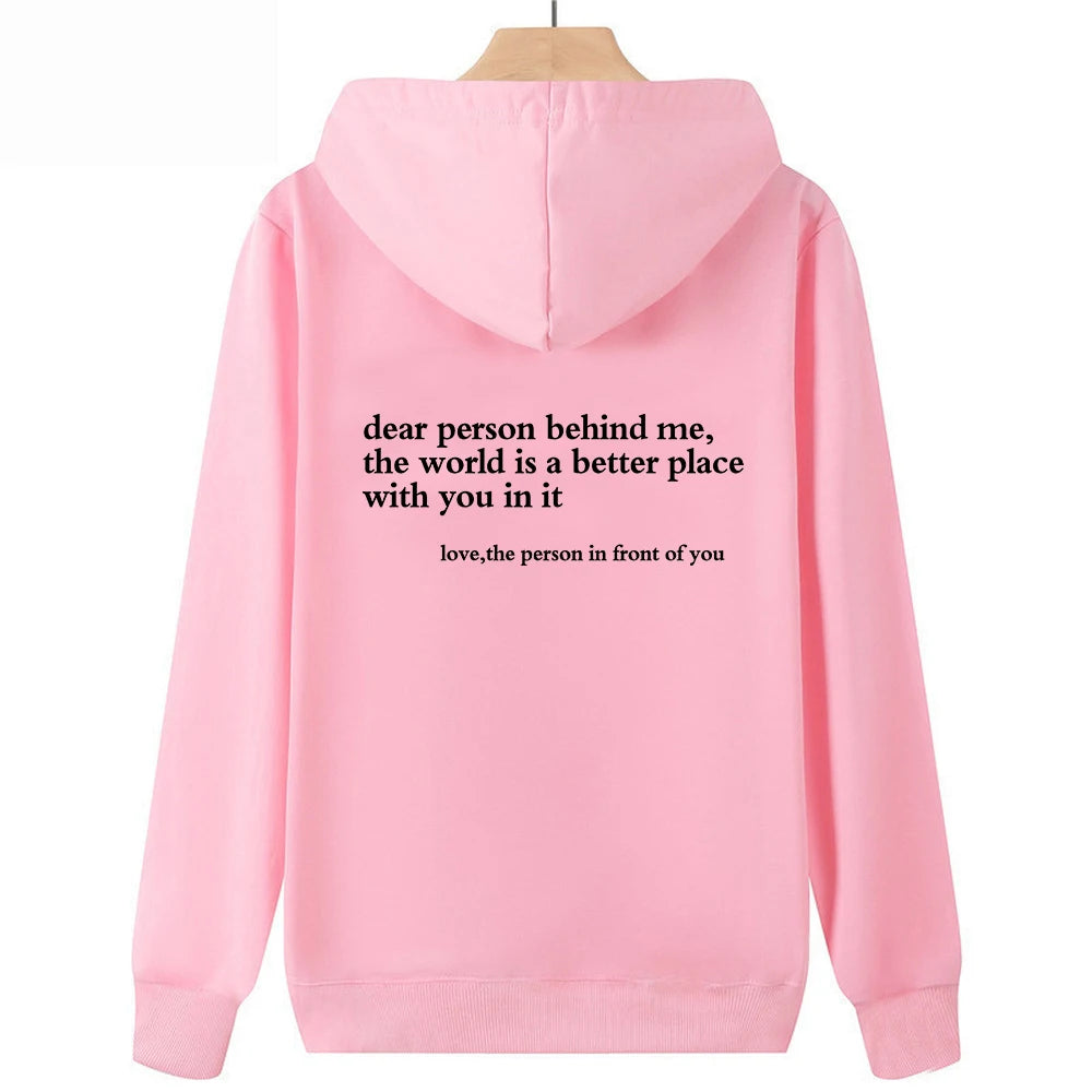 Dear Person Behind Me Hoodie Mental Health Sweater Positive Message Sweater.