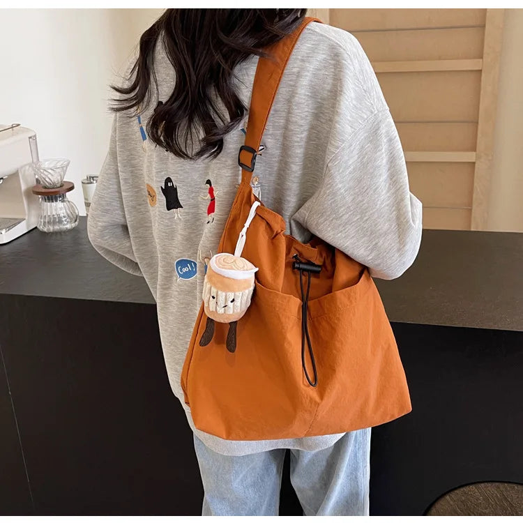 2024 New Nylon Shoulder Bag Fashionable Shrinkage Anti Wrinkle Crossbody Bag Lightweight Large Capacity Commuter Women Tote Bag