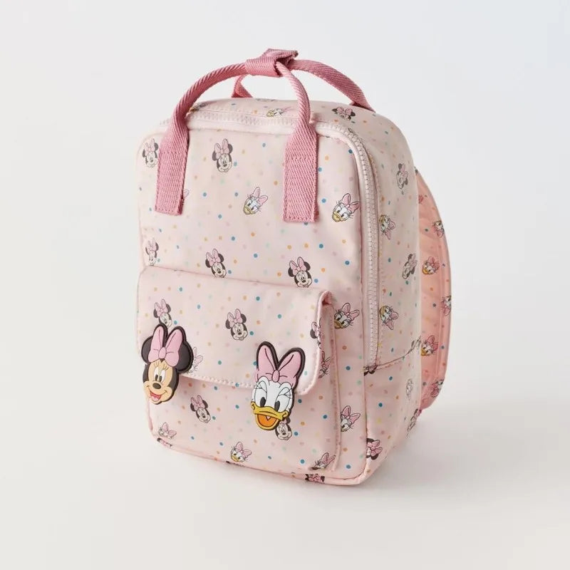 Disney 2025 New Minnie Cartoon Children's Backpack Mini School Bag Cute Shoulder Bag for Boys and Girls.