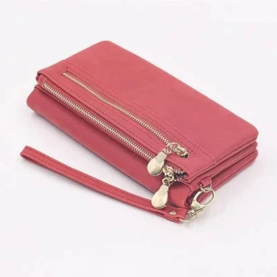 Yogodlns Fashion Nubuck Leather Wallet Female Double Zipper Lady Handbag Clutch Multi-layer Purse Shopping Women Wallet Purse.