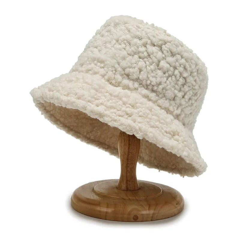 Unisex Wool Bucket Hat - Warm Fisherman Cap for Autumn and Winter Outdoor Activities.