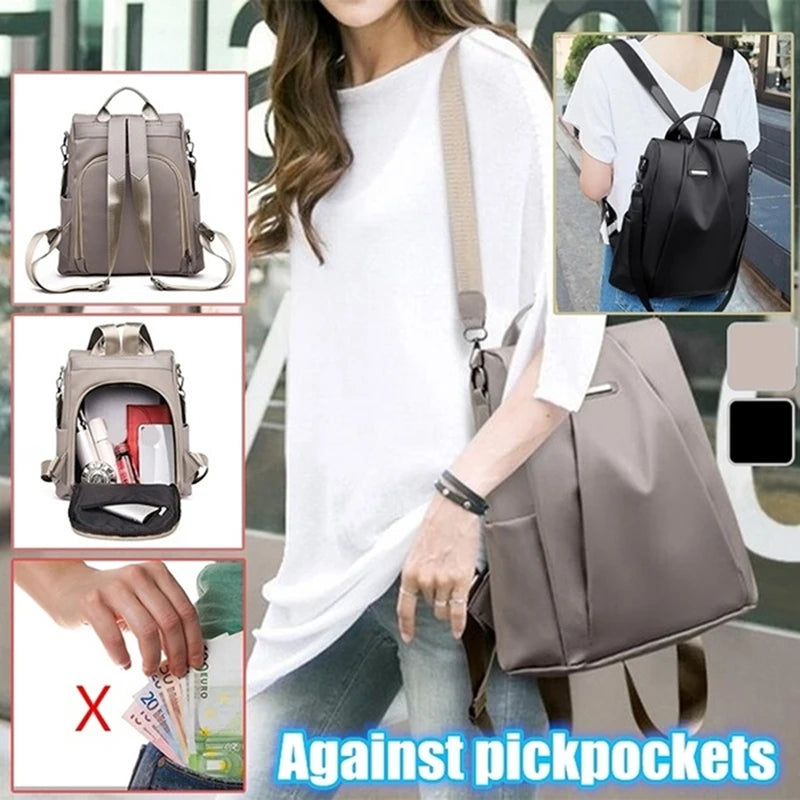 New Women's Multifunction Backpack Casual Solid Color School Bag  For Girls Fashion Detachable Strap Travel Shoulder Bag.