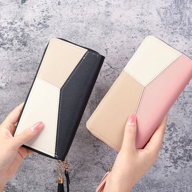 Fashion Zipper Wallets Womens Long Purses Handbags Coin Purse Cards Holder PU Leather Billfold Wallet.