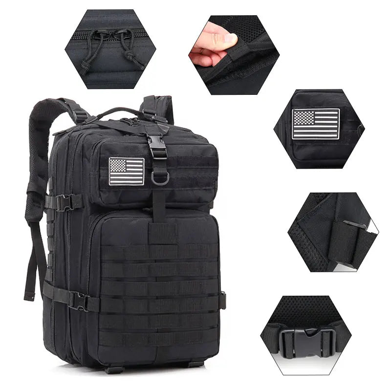 QT&QY 30/45L Man Tactical Backpacks HkingTraveling Bags Survival Outdoor 3P Assault Pack EDC Molle Pack For Trekking Hunting Bag.