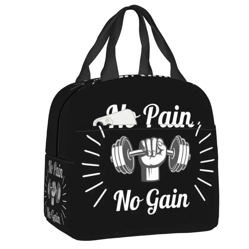 Gym Motivation 
Dumbbell Insulated Lunch Bag for Camping Travel Bodybuilding Leakproof Cooler Thermal Lunch Box Women Children.