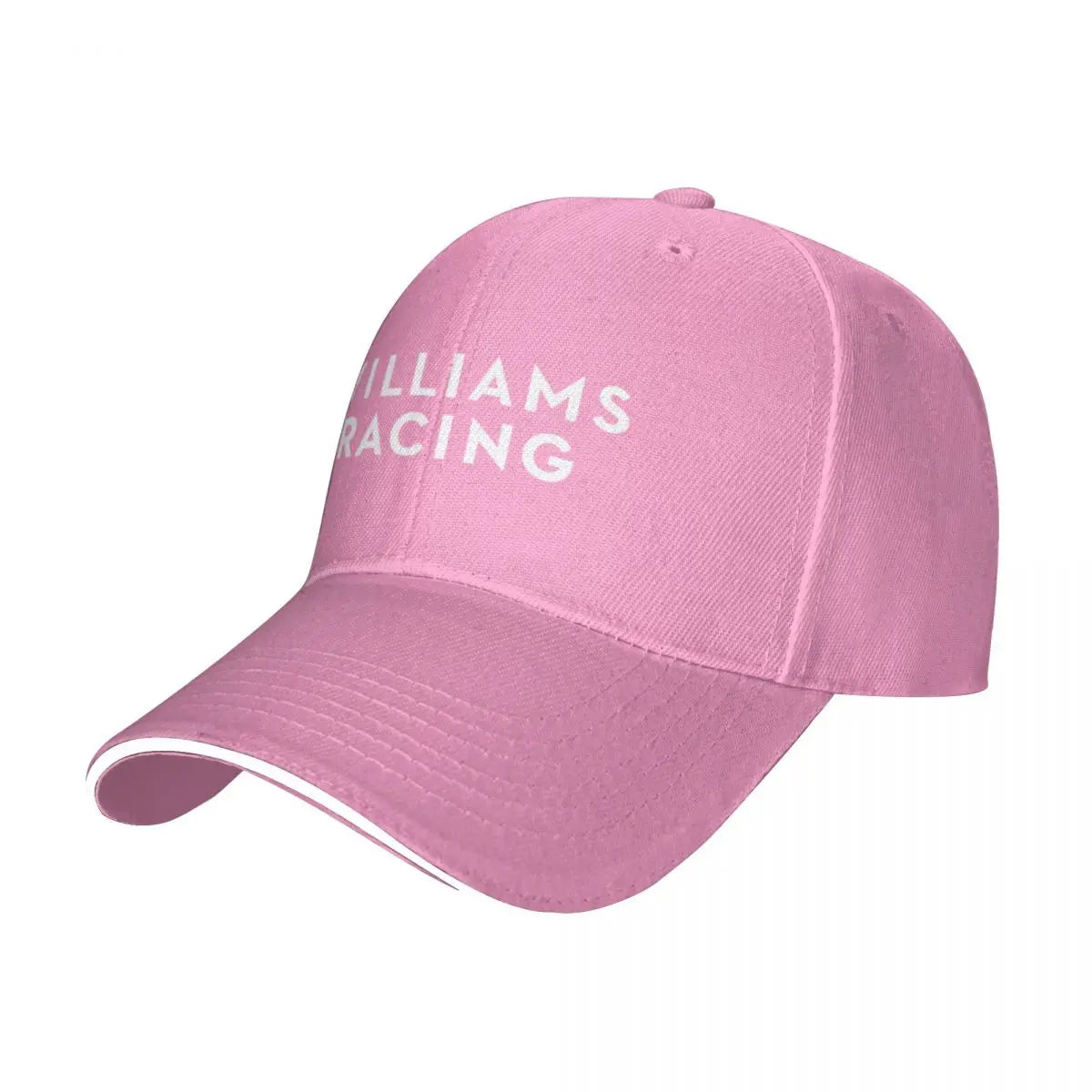 Unisex White Williams Racing F1 Sport Baseball Cap - Adjustable Casual Trucker Hat for Beach and Hip Hop Style.