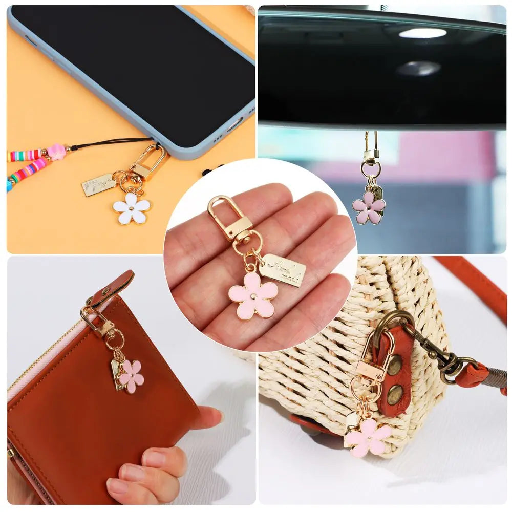 Gift Decoration Women Charm Pendant for Purse Bag Charm Keyring Flower Key Chain Keychains.