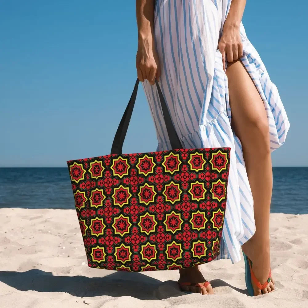 Custom African Kente Cloth Design Tote Bag for Women Large Capacity Traditional Africa Ethnic Ankara Beach Gym Travel Bags