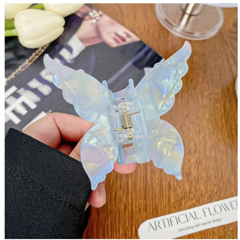 Chic French-Inspired Mermaid Butterfly Hair Claw Clip for Women - Stylish Imitation Vinegar Design.