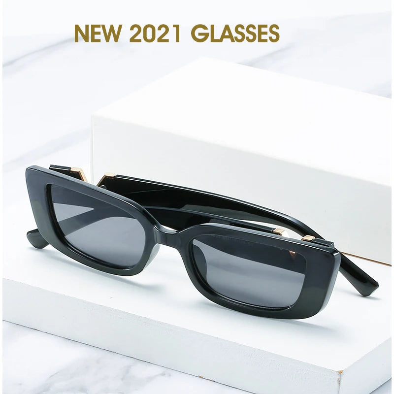 Chic Cat Eye Sunglasses with Luxury V Design for Women - Classic Rectangle UV400 Driving Eyewear.