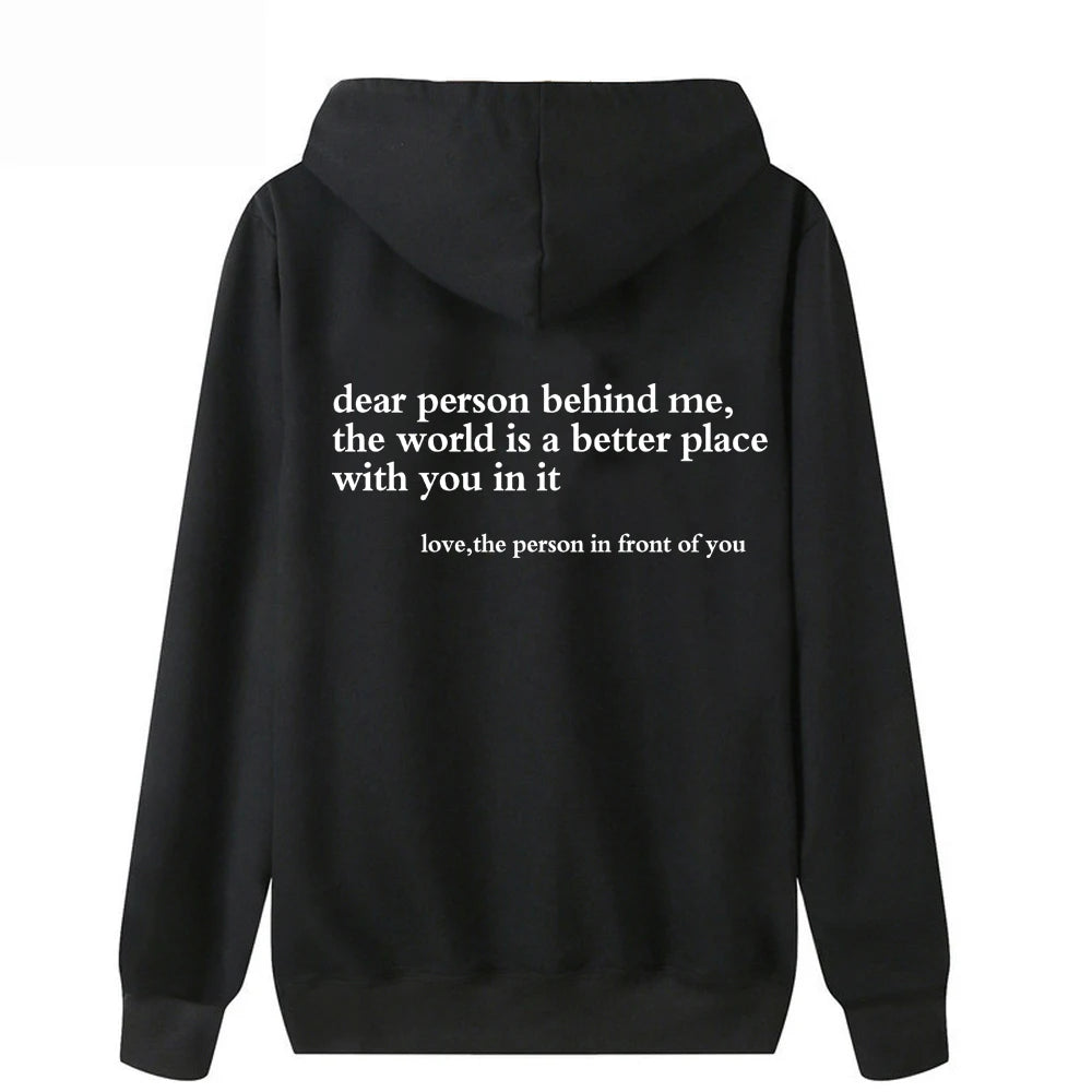 Dear Person Behind Me Hoodie Mental Health Sweater Positive Message Sweater.